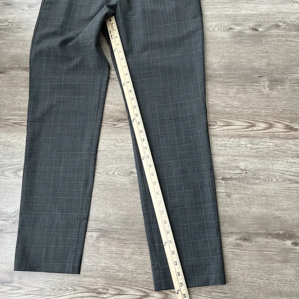 Club Monaco Sutton Slim Fit Pants Mens 32x32 Gray Plaid Wool Blend